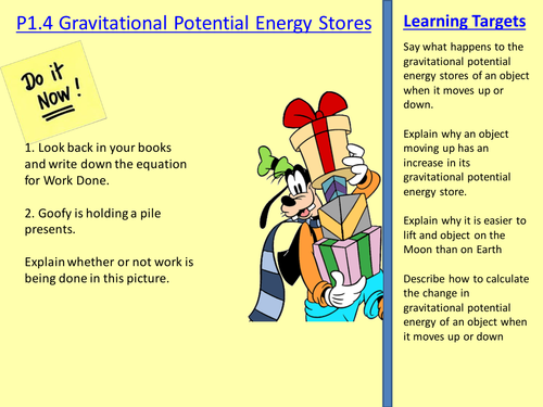 2018 Physics - Work Done and GPE Stores - Flipped Learning