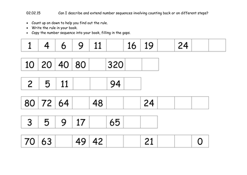 year 3 number sequences and patterns differentiated worksheets by