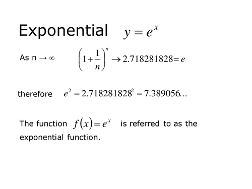 The exponential function