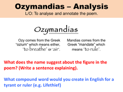 ozymandias poem meaning line by line