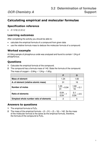 OCR A Level Chemistry A New Spec (from Sept 2015) - Determination of ...