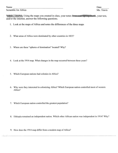 31 The Scramble For Africa Worksheet Answers Free Worksheet Spreadsheet