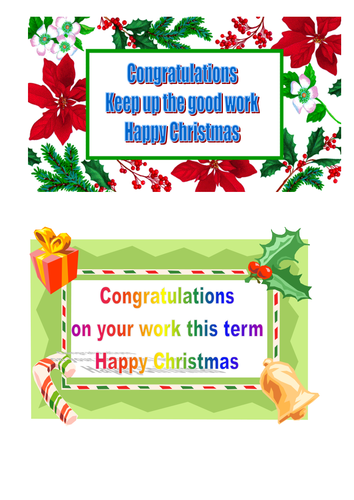 Christmas certificates