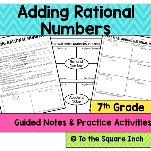 32 adding and subtracting rational numbers worksheet 7th grade