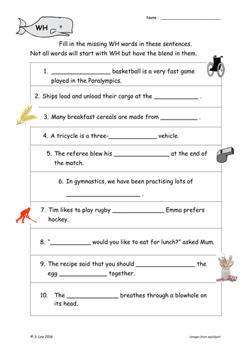 WH Blend worksheets by jamakex - Teaching Resources - TES