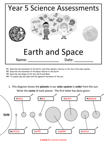 space science printables grade 5 teacher