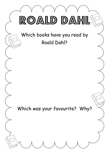 Roald Dahl activity pack- assembly -Roald Dahl Day, book and author