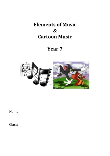 Elements of Music & Cartoon Music SOW & Resources
