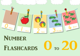 number flashcards to 20 with words teaching resources