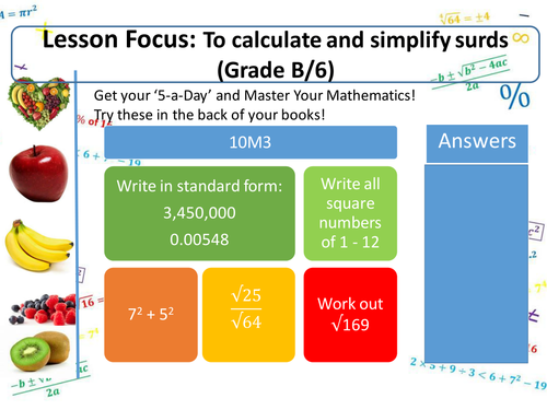 Surds! (Intro, Calculating with Surds, Rationalising the Denominator, Expanding brackets with Surds)