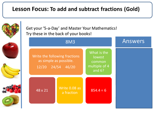 Add and Subtract Fractions