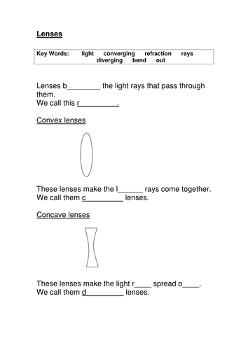 Simple lenses and refraction review | Teaching Resources