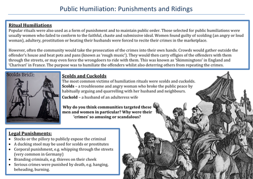 Popular Culture and the Witch Craze: Public Humiliation