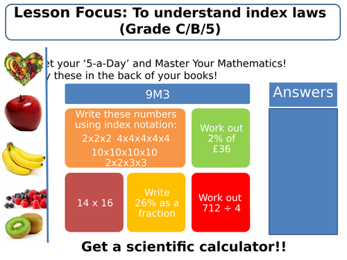 Index notation and index laws!