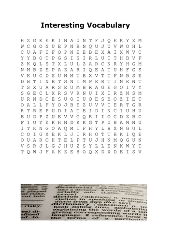 Vocabulary Wordsearch