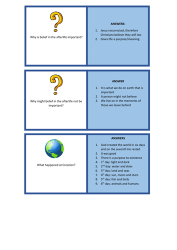 Revision Game for Paper 1 Religion and Life Issues WJEC EDUQAS GCSE ...