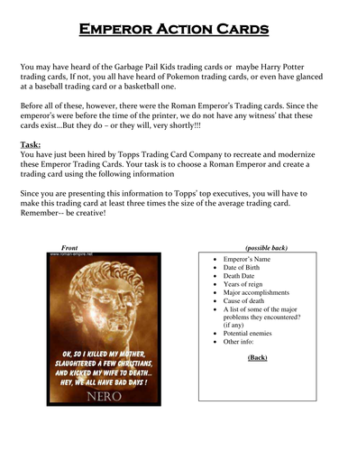 Roman Emperors- Lesson Plan | Teaching Resources