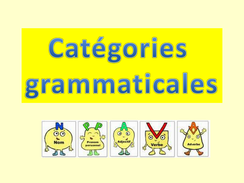 Catégories grammaticales / Categories of words - Grammar / French / Français