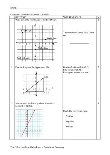 coordinate geometry skills resources tes