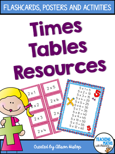 Timestables Flash Cards Posters and Activities | Teaching Resources