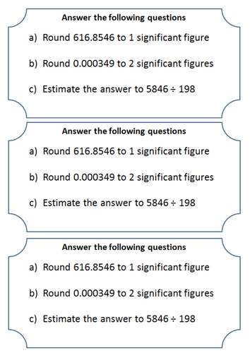Rounding to significant figures and estimating