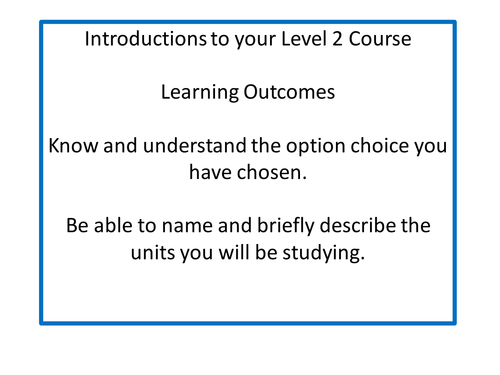 Introduction lesson to I-media Level 2 Course Cambridge Nationals OCR KS4