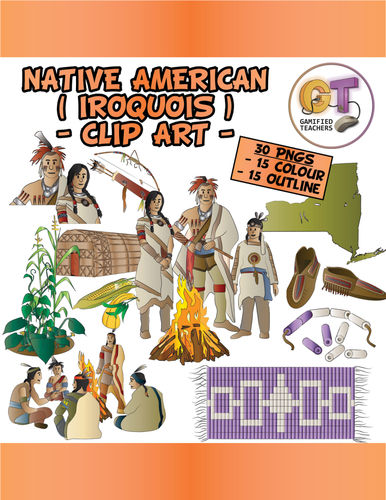 Native Americans - Iroquois Clip Art - 30 PNGS | Teaching Resources