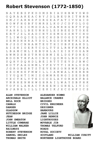 Robert Stevenson (Civil Engineer) Word Search | Teaching Resources