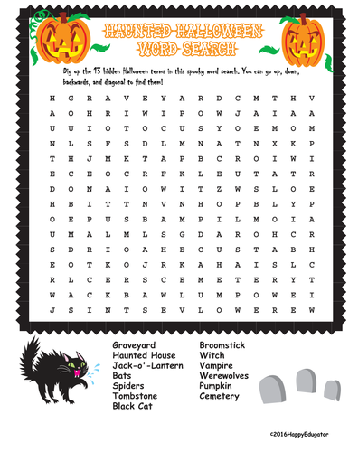 Halloween Word Search  Teaching Resources