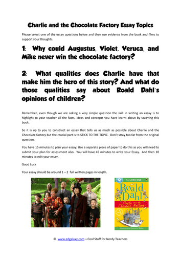 visual literacy essay on charlie and the chocolate factory