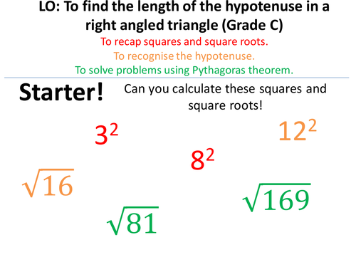 Pythagoras - Finding hypotenuse, short side and 3D!