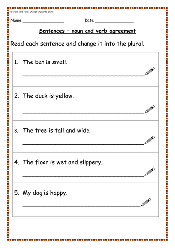 Grammar Noun/Verb Agreement - Is or Are, Was or Were Presentations ...