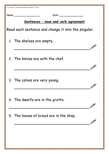 Grammar Noun/Verb Agreement - Is or Are, Was or Were Presentations ...