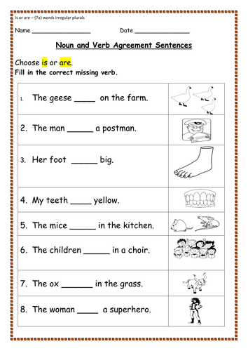 Grammar Noun/Verb Agreement - Is or Are, Was or Were Presentations ...