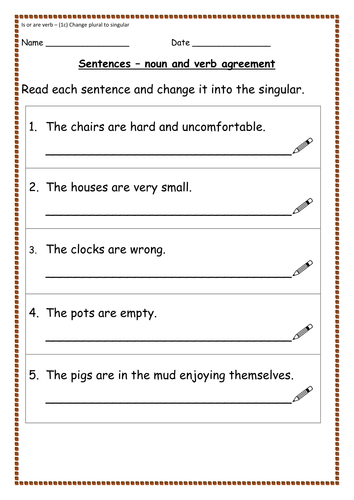 Grammar: Noun Verb Agreement - Is Or Are, Was Or Were Presentations 