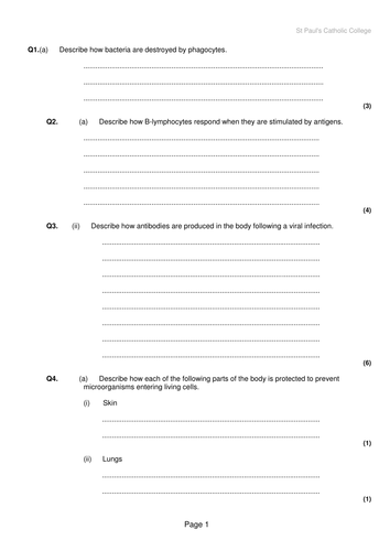 New AQA (2016) Year 1 Biology (AS) - HIV - Flipped Learning | Teaching ...