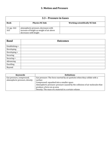 Motion and Pressure - Pressure in Gases KS3 | Teaching Resources