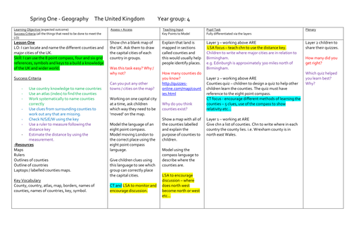 KS2 Geography Scheme of Work (Full Lesson Plans and Resources) - The UK