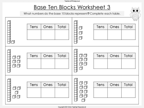 base ten blocks representing numbers 11 19 teaching resources