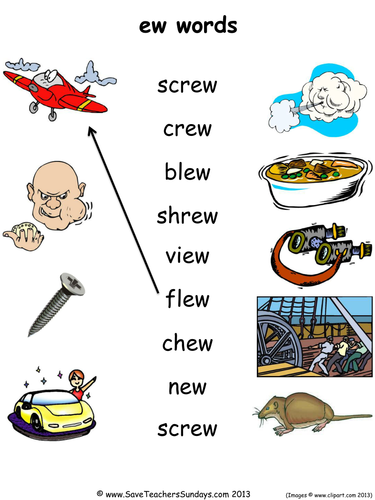 Ew Phonics Worksheets, Activities, Flash Cards, Lesson Plans and Other ...