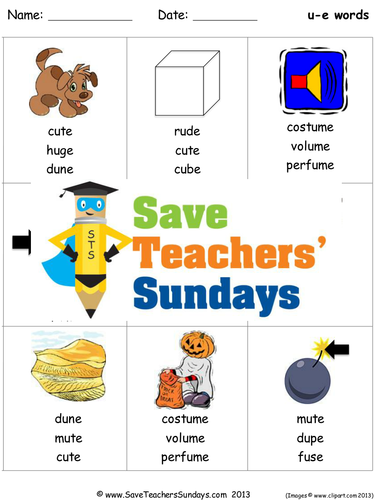 u e phonics worksheets activities flash cards lesson