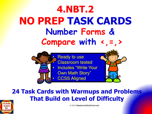 Math Multi-Step Word Problems Task Cards 3rd Grade 3.NBT.1