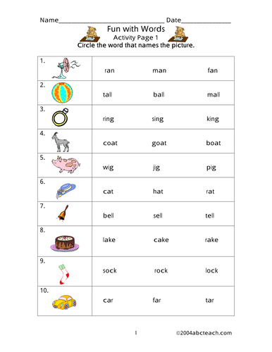 worksheet fun with words primary teaching resources