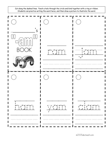 am-word-family-worksheet