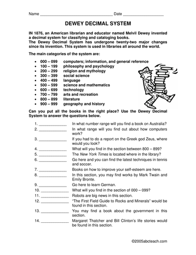 worksheet-dewey-decimal-system-teaching-resources