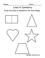 Worksheet: Lines of Symmetry (primary) | Teaching Resources