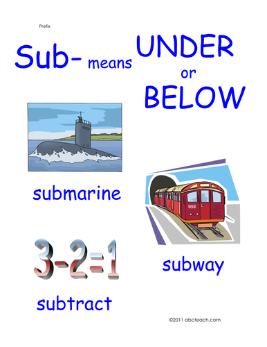 What Are Examples Of The Prefix Sub