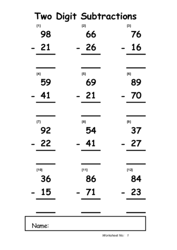 ADDITION & SUBTRACTION WORKSHEETS - 2 DIGITS | Teaching Resources