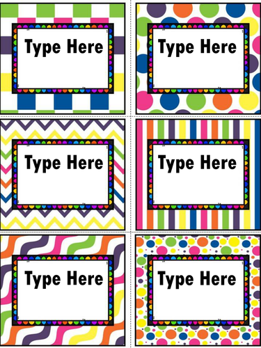 free printable rainbow labels teaching resources