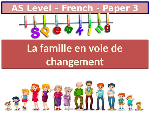 Famille en voie de changement /Speaking / Preparation / Practice (A Level French / 2016 / New)